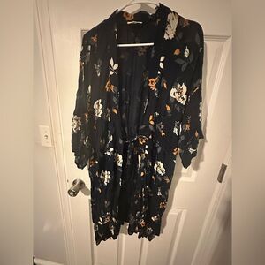 Maurices Navy Floral Kimono - Small/Medium
